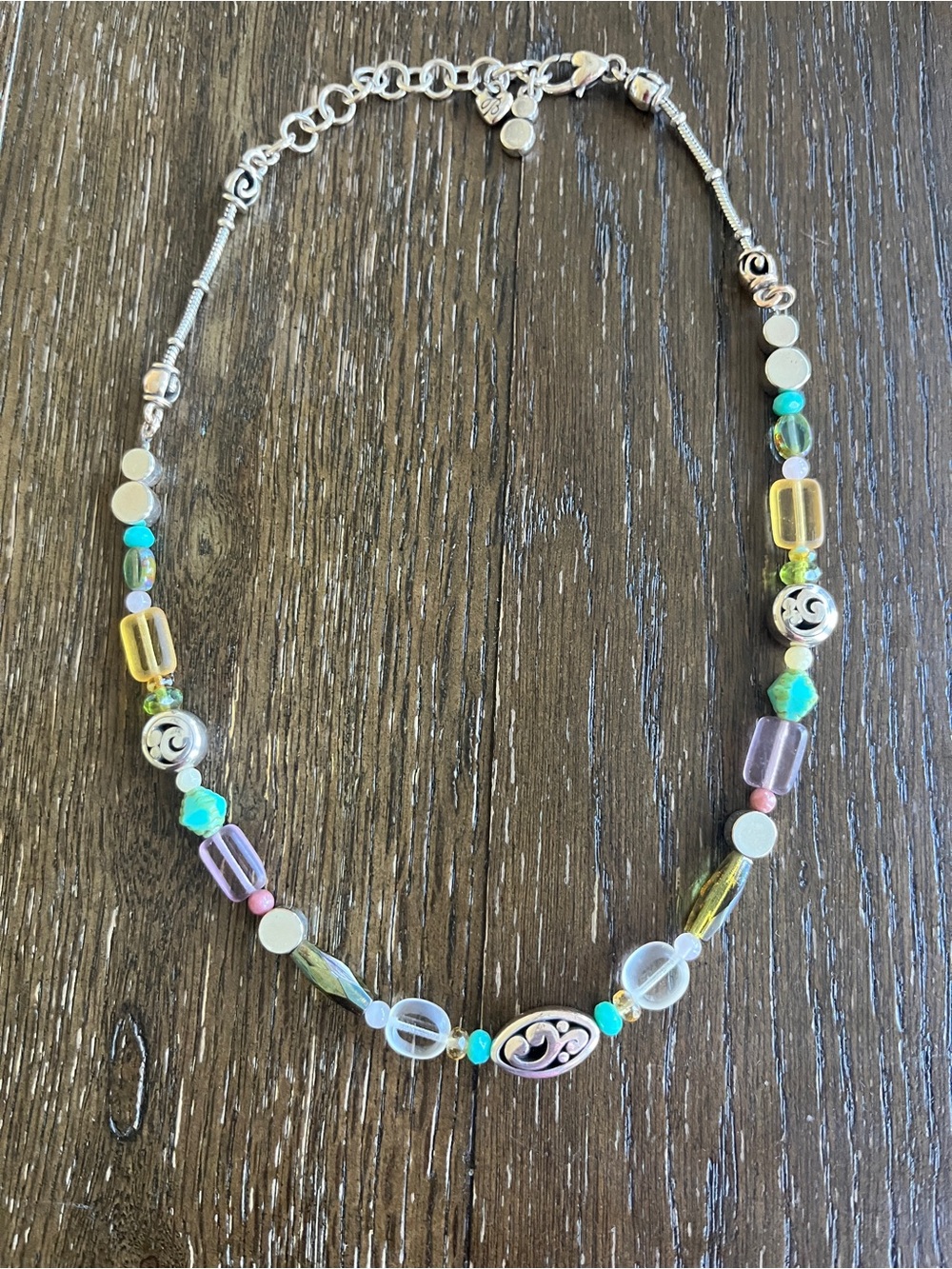 Beautiful Brighton Multicolor Bead Necklace - Silver Accent